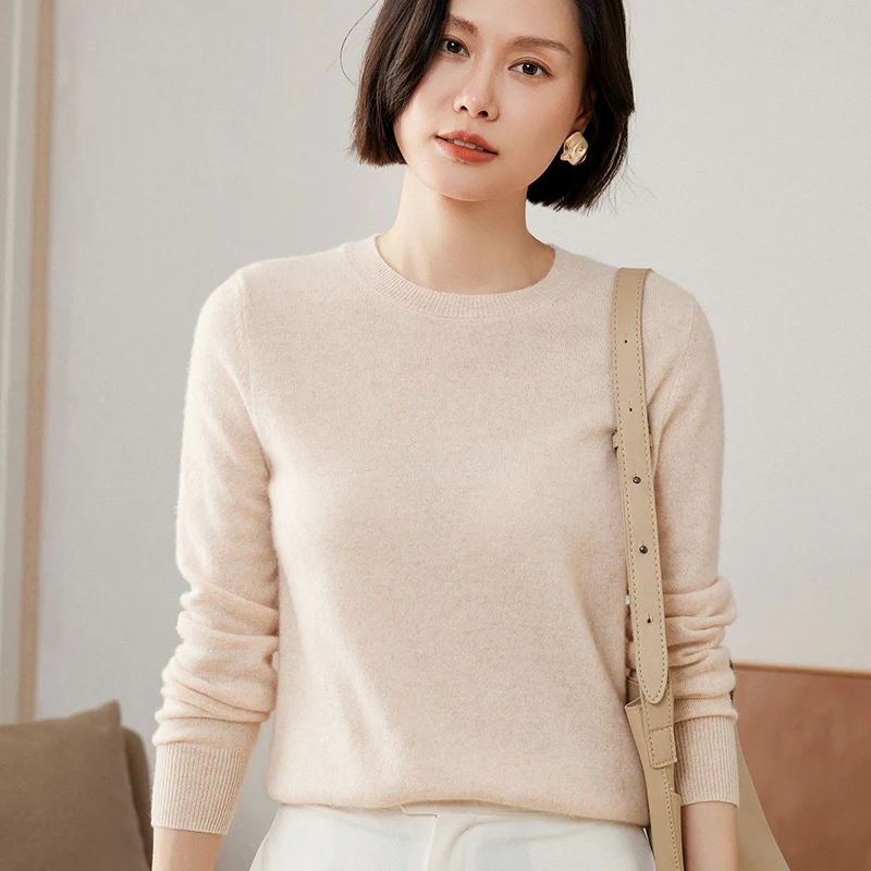 100% Pure Goat Cashmere Knitted Pullovers Hot Sale O-Neck Sweaters Women Soft High Quality Ladies Jumpers Clothes - Image 4