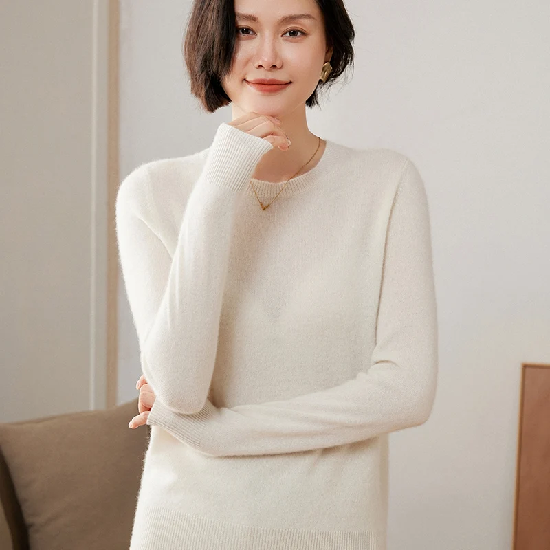 100% Pure Goat Cashmere Knitted Pullovers Hot Sale O-Neck Sweaters Women Soft High Quality Ladies Jumpers Clothes - Image 5